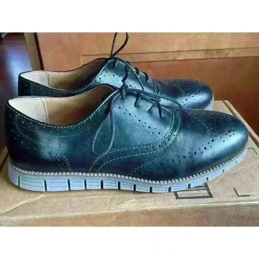 Deer Stags Black Kids Benton Jr. Lace-up Wingtip Dress Fashion Sneaker  NWT Sz 7 - Picture 8 of 8